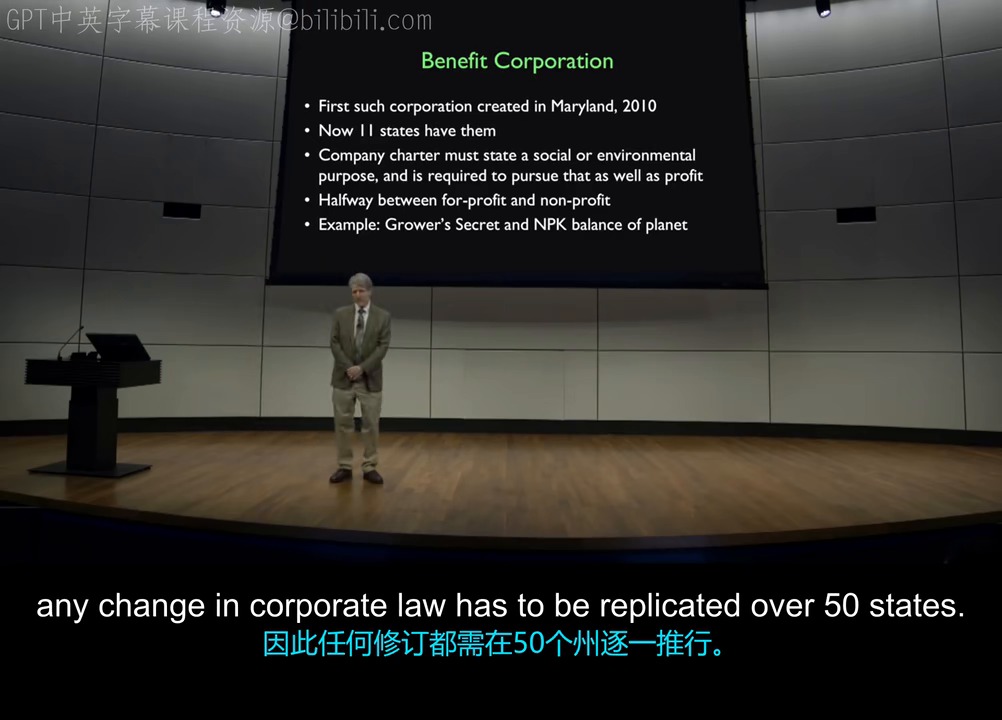 课程对公益公司双重目标的概括